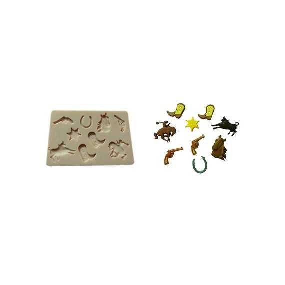Cowboy set silicone mold fondant cake decorating APPROVED FOR FOOD 