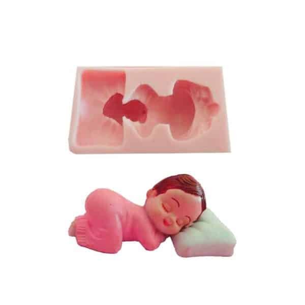 Baby with Pillow Silicone Mold