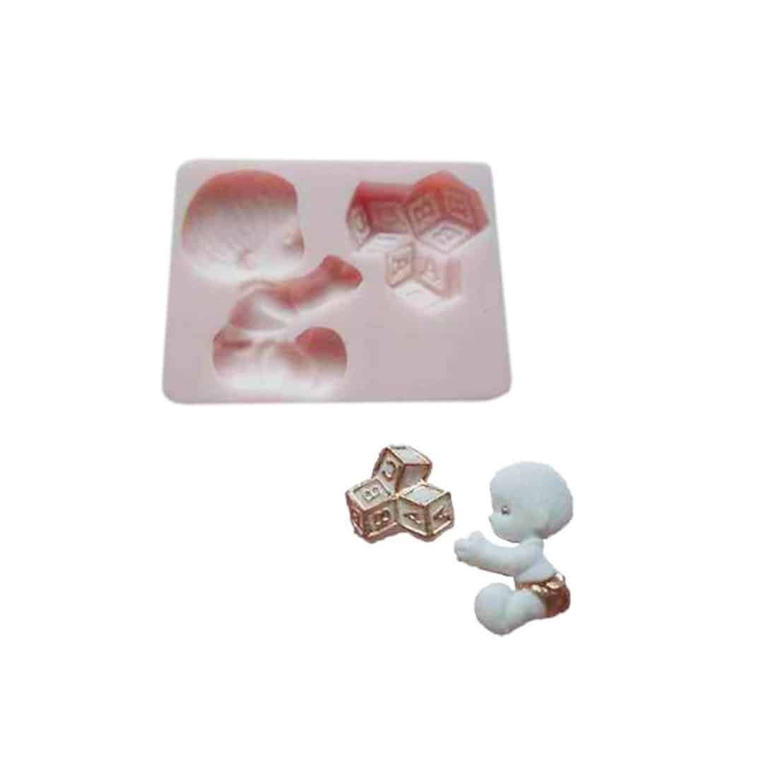 Baby with Cubes Silicone Mold