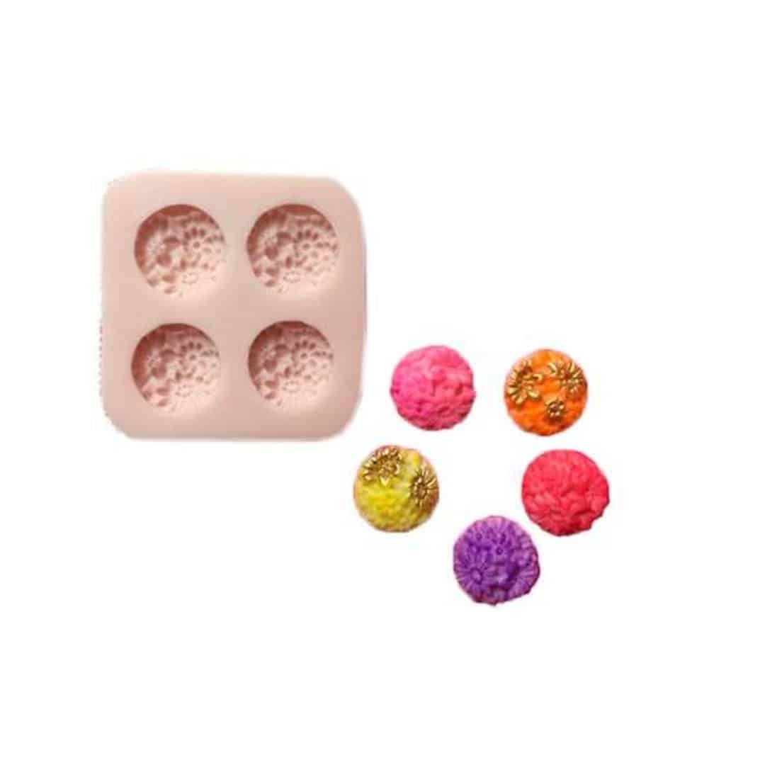 Buttons Flowers Silicone Mold