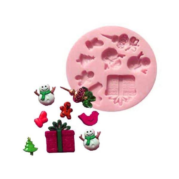 ORTUH 10CM Christmas Tree Cake Silicone Molds Food-grade Silicone Chocolate Candy Mold Gum Paste Resin Mould Party Cupcake Topper Decorating Tools