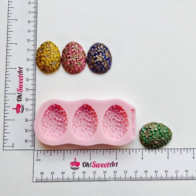Easter flowers eggs measures silicone mold