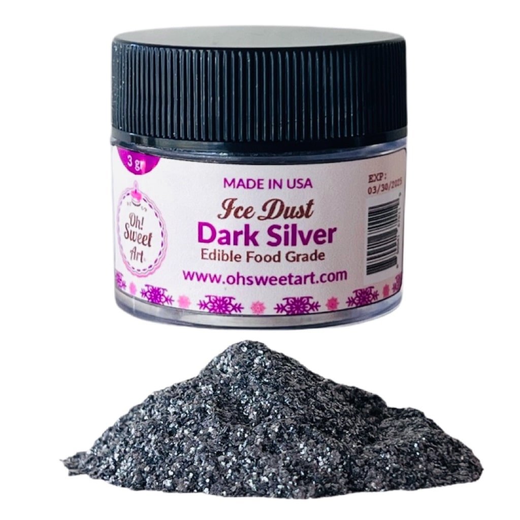 Dark Silver Edible Glitter