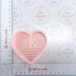 USA Heart Flag silicone mold measures