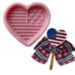 USA Heart Flag silicone mold