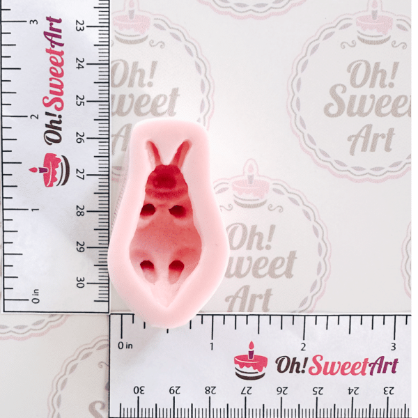 Chubby Cute Bunny Silicone Mold measures